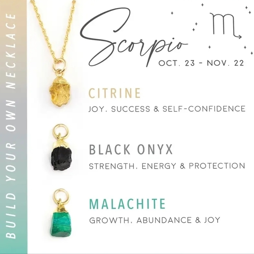 3 Crystal Scorpio Birthstone Necklace